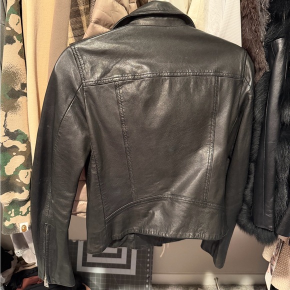 All Saints Black Leather Moto Jacket - Picture 2 of 5